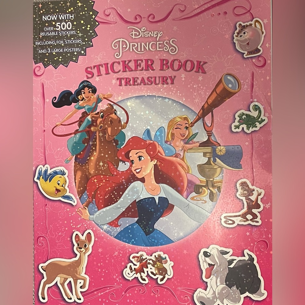 Disney Princess Sticker Book Treasury - Pink and Blue NWOT